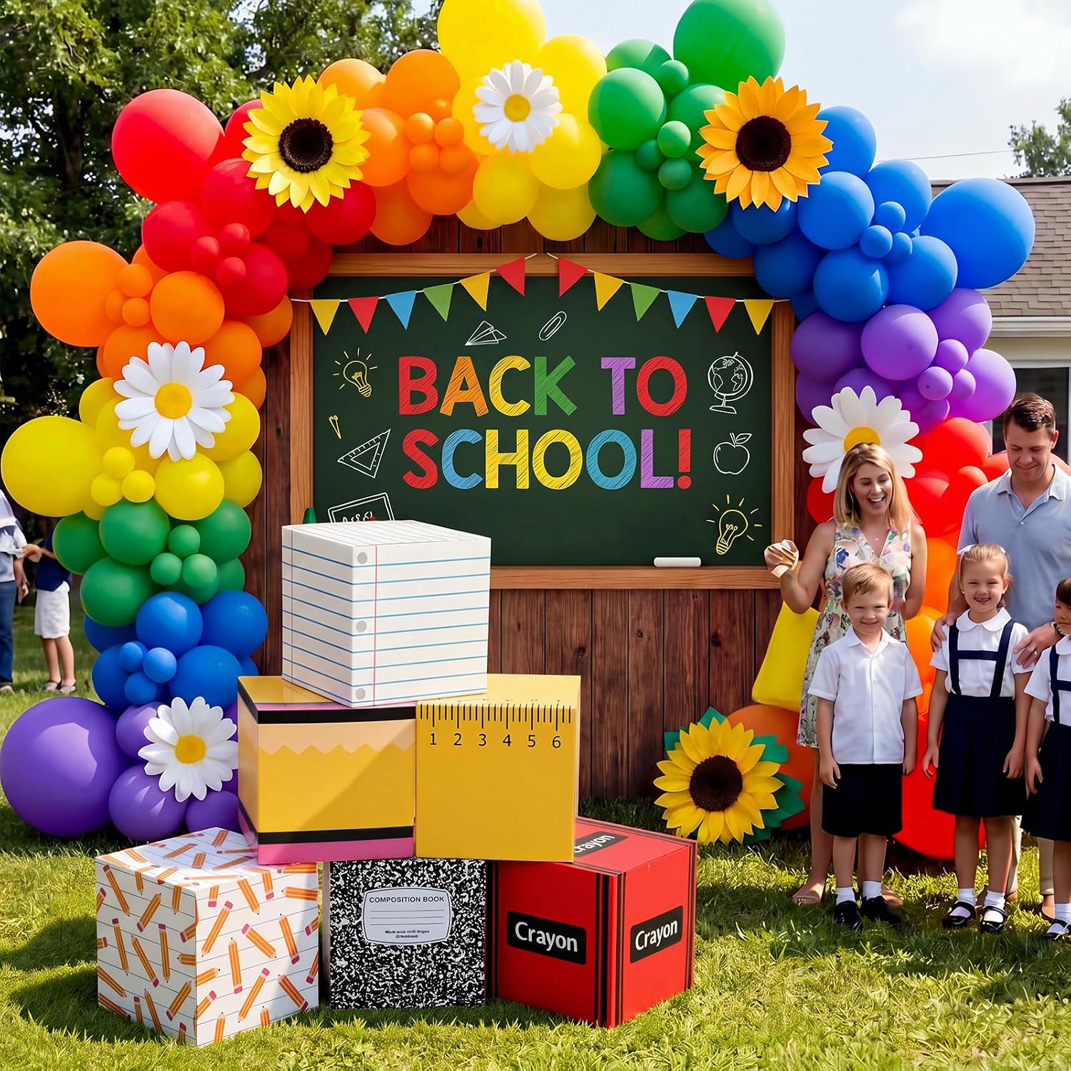 Tenceur 6 Pcs School Themed A Back to School Balloon Boxes, Classroom Decor image 3