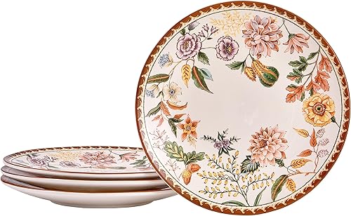 Bico Spiral Marrakech - Juego de 4 platos de cena de 11 pulgadas, para pasta, ensalada, curso principal, microondas y lavavajillas