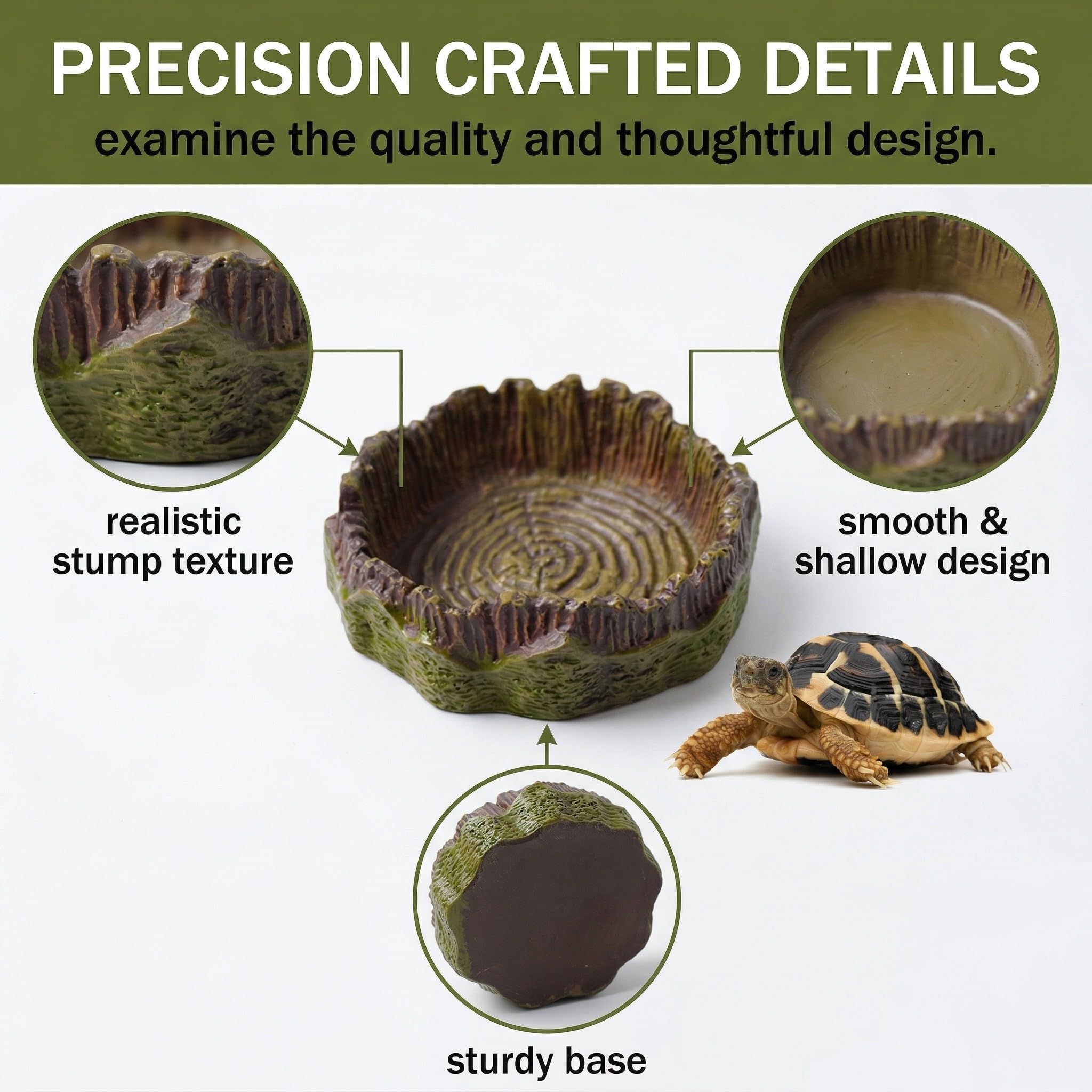 UIEXEA Terrario Tortugas Tierra, Cuencos Agua y Comedero Para Reptiles Amarillo, Accesorios para Tortuga Gecko Serpiente — view 6