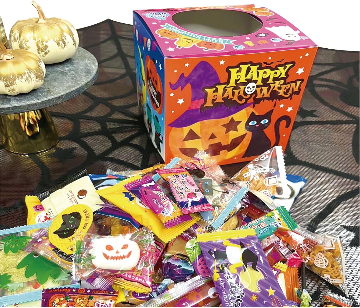 VANILLA お菓子 ハロウィン限定パッケージ 60個以上のお菓子入り ハロウィン何がでるかなBOXセット お菓子詰め合わせ 個包装