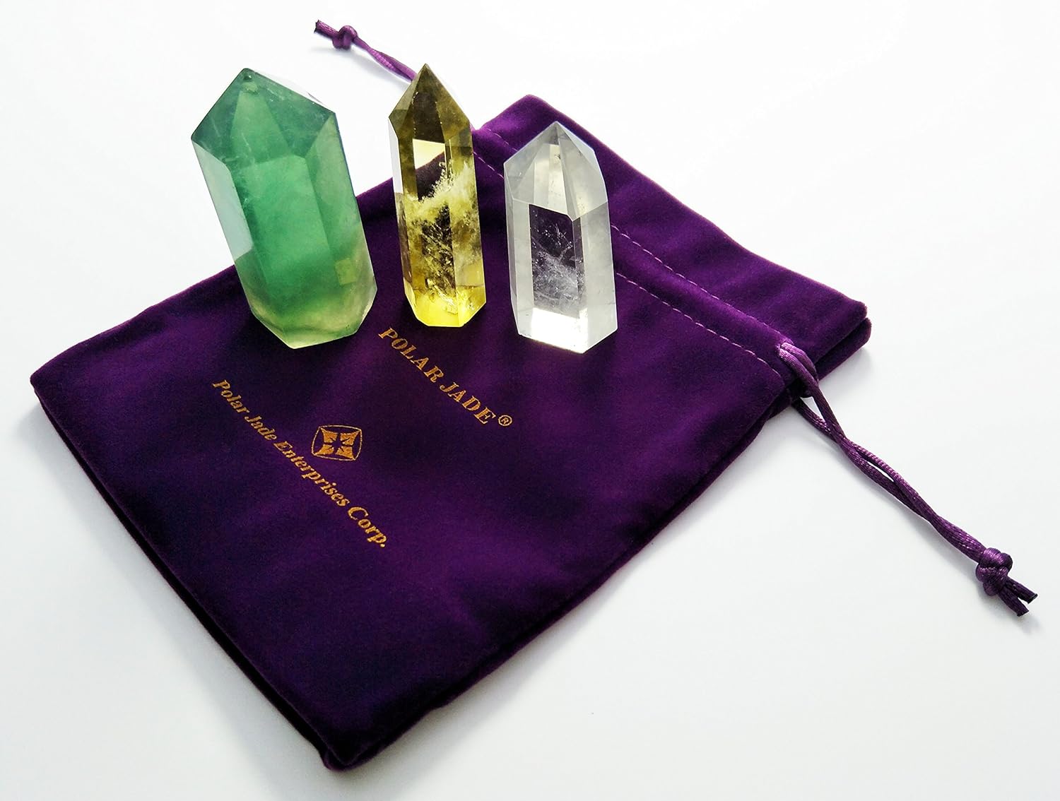 Set of 3 Natural Crystal Wands – Clear Quartz, Citrine (Yellow Quartz) & Fluorite, Faceted & Pointed Energy Wands for Reiki, Chakra Meditation, Crystal Healing, Crystal Decor & Home Décor - Image 7