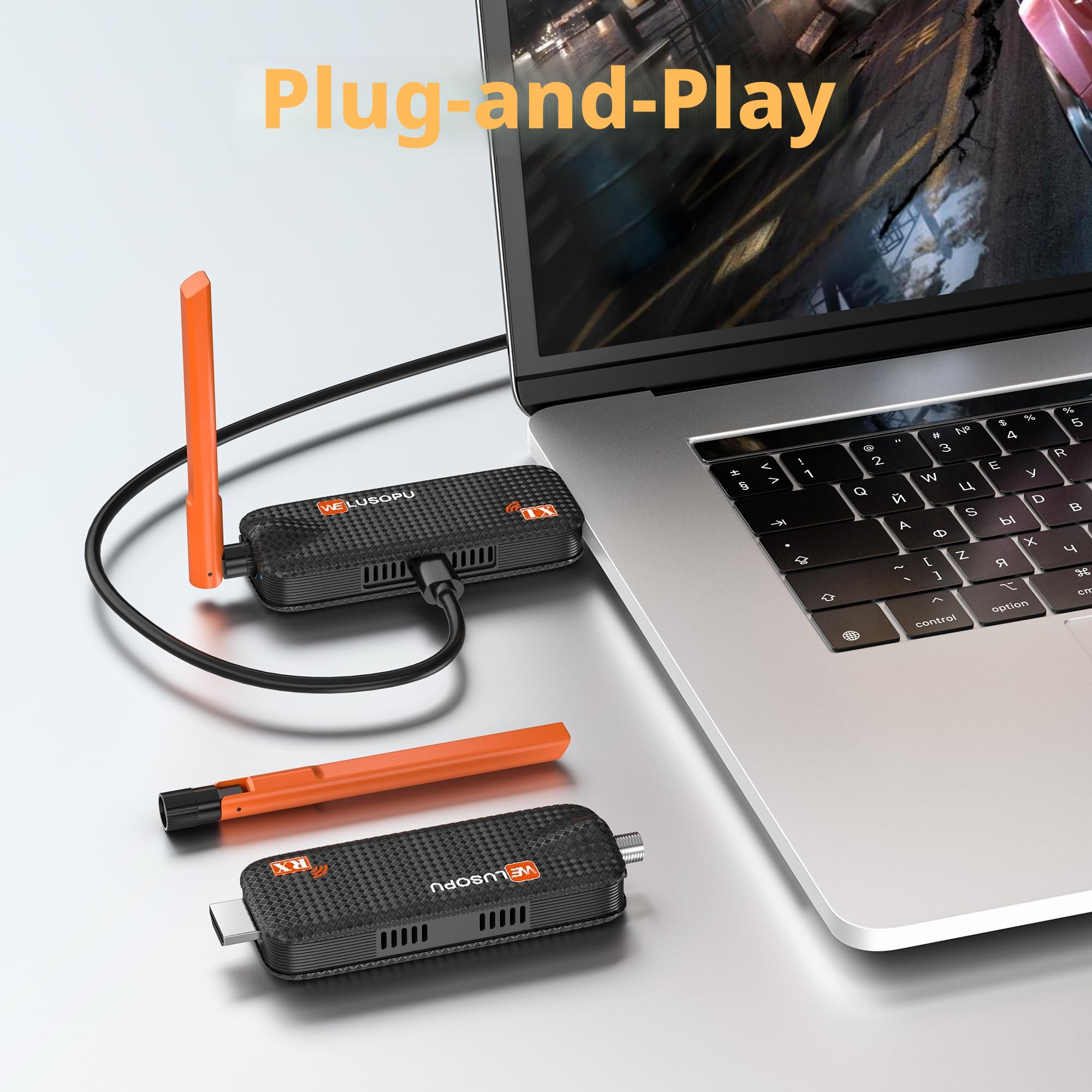 2026 Wireless HDMI Transmitter and 2 Receivers 4K Decoding, bis zu 6 RX, HDMI Funkübertragung 5GHz /1080P Funk Extender mit APP-Anzeige, Streaming Video für Laptop, TV Box, CC-TV zu TV, Projektor, 50M