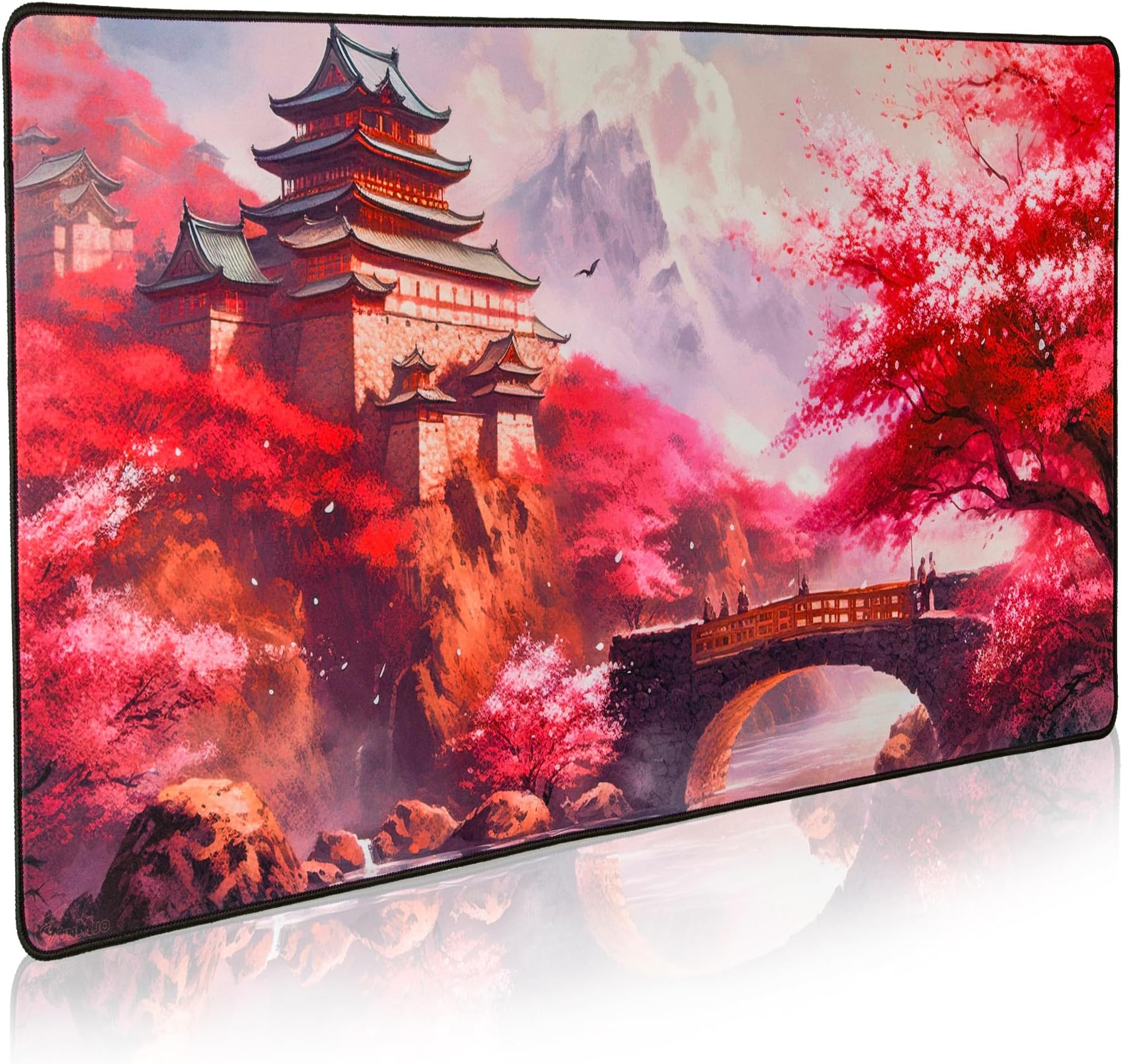 Stopert Topographic Large Gaming Mouse Pad, Extended XL Computer Mousepad With Stitched Edges And Non-Slip Rubber Base, 31.5x11.8 Inch, 1lb, 3mm Thick