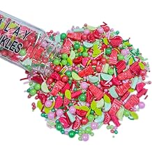 Sentovac Edible Watermelon Jimmies and Tea with Milk Mixing Sprinkles for Decorating 1 Bottle 3.35oz/ 95g | Cake Cupcakes and Ice Cream Topper Decorations