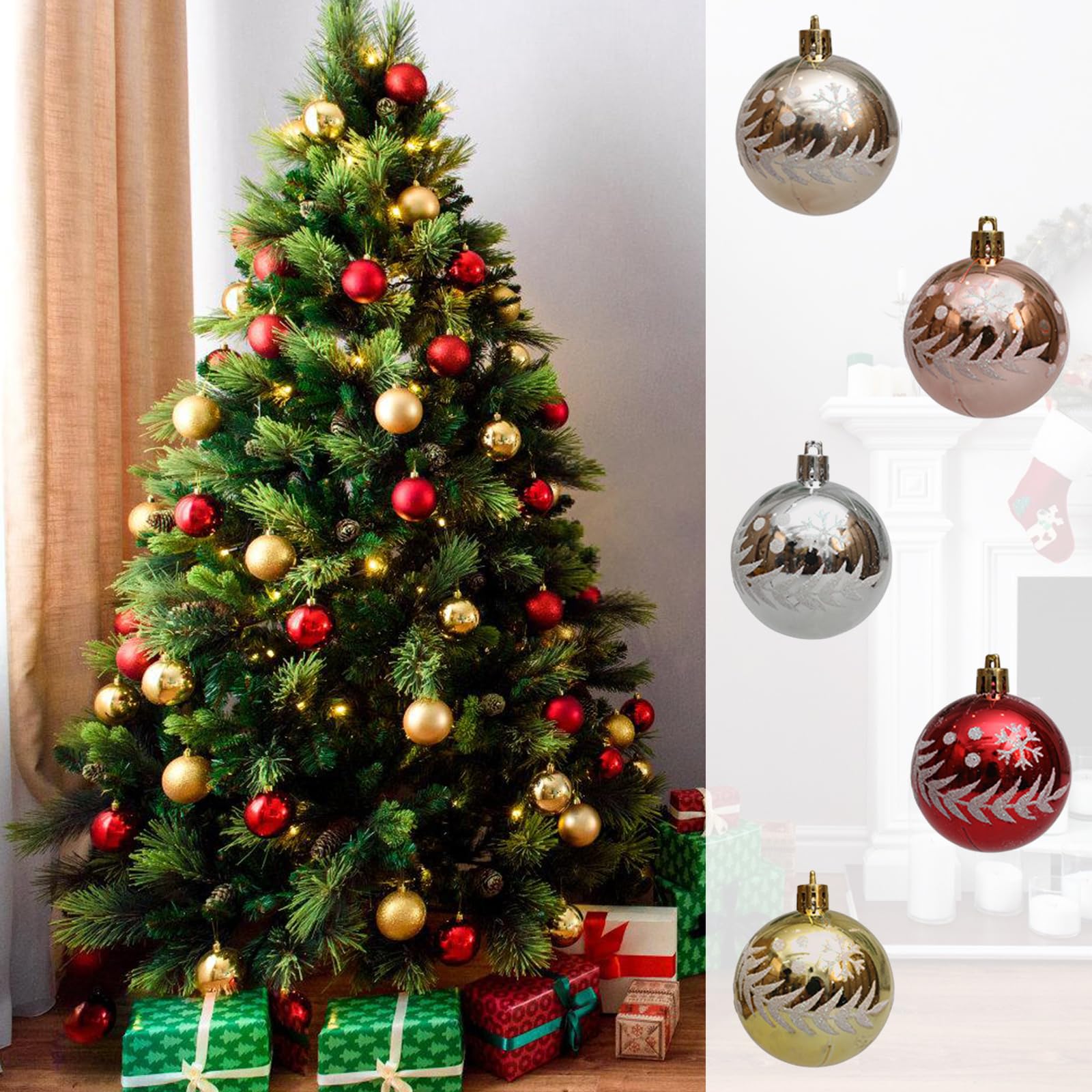 Weihnachtsbaum-Zubehör, bunt, galvanisiert, hängende Kugeln, Heimdekoration, für Urlaubs-Enthusiasten, Weihnachtsdekoration, 10 Stück