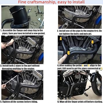 2 LAF Chrome plating Exhaust Pipes For 1984-2023 Harley-Davidson