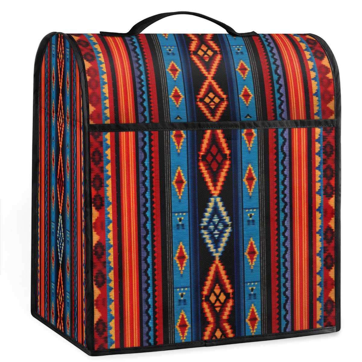 Coffee Maker Cover Aztec Texture Kitchen Appliance Covers Small Appliance Covers Blender Cover Juicer Cover Dust Covers for Kitchen Appliances with Top Handle and Pockets,Washable,B367