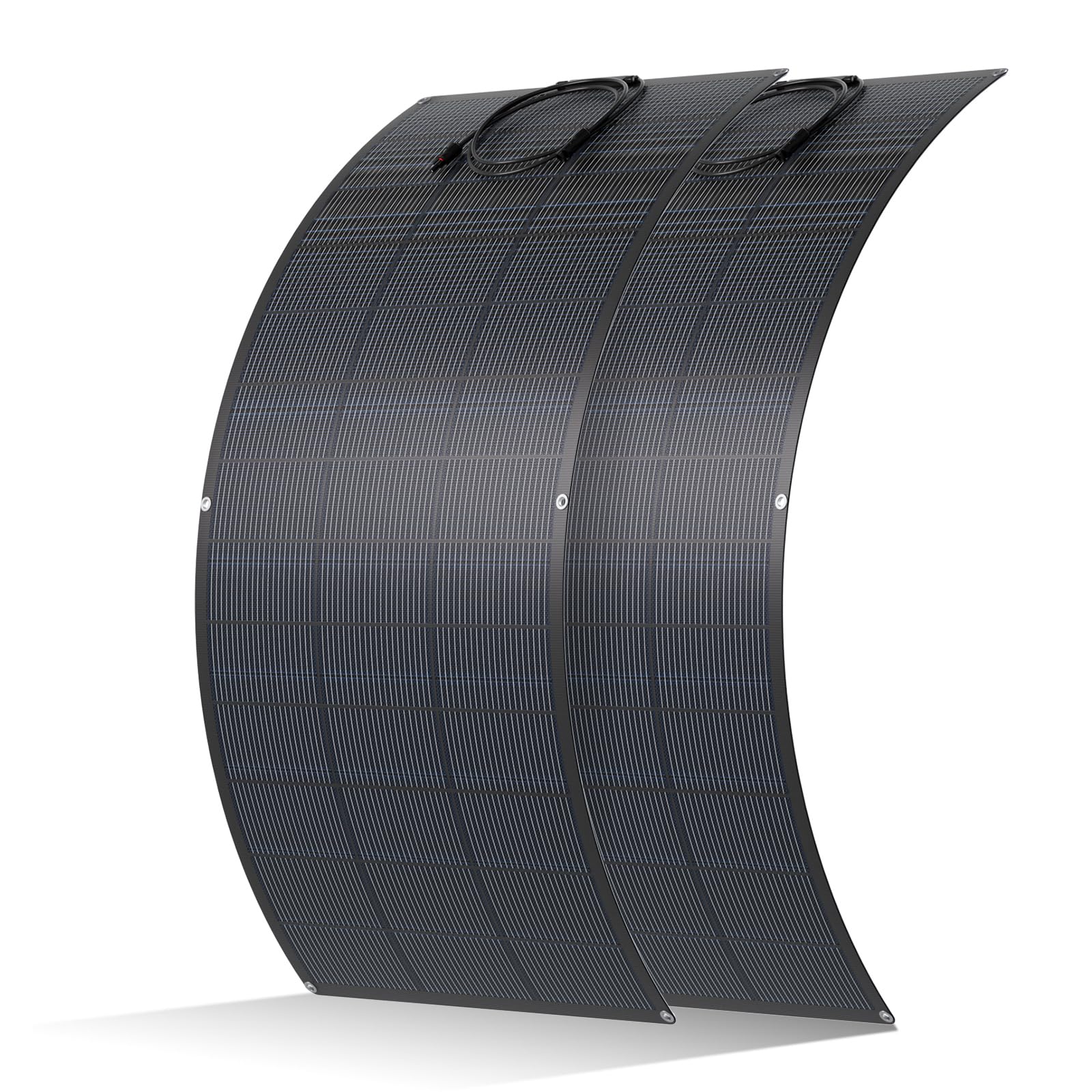 ECO-WORTHY 400W Flexible Solarpanel 2x200W 24V ETFE 18BB Solarmodul 25% Umwandlung für Balkon Wohnwagen Dach Camping Haus Yacht