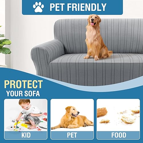 Miniatura 5 de H.VERSAILTEX Funda de Sofá de Alta Elasticidad de 1 Pieza Cubierta de Sofá Antideslizante Funda de Sofá con Parte Inferior Elástica Fundas de Sofá