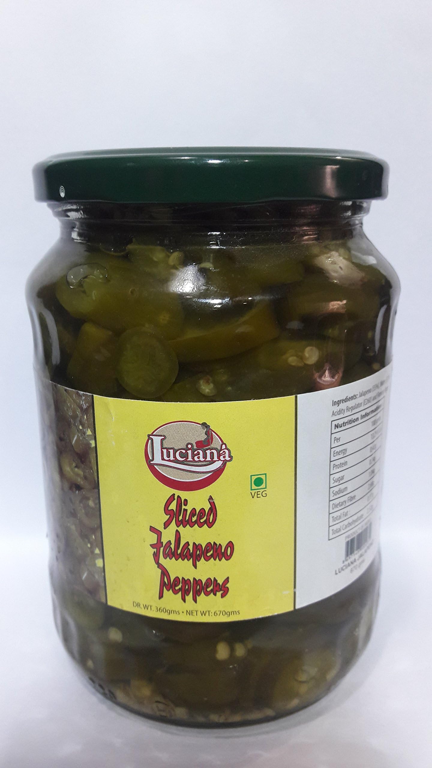 Luciana Sliced Jalapeno Peppers, 670gms