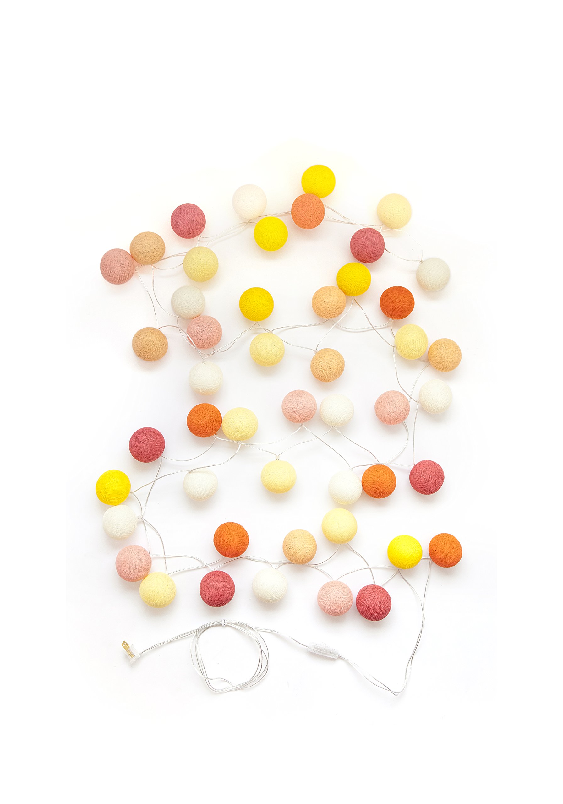 Bright Lab Handmade Cotton Lamp Decorative Party Light Strand Sorbet 48 Bulb Set