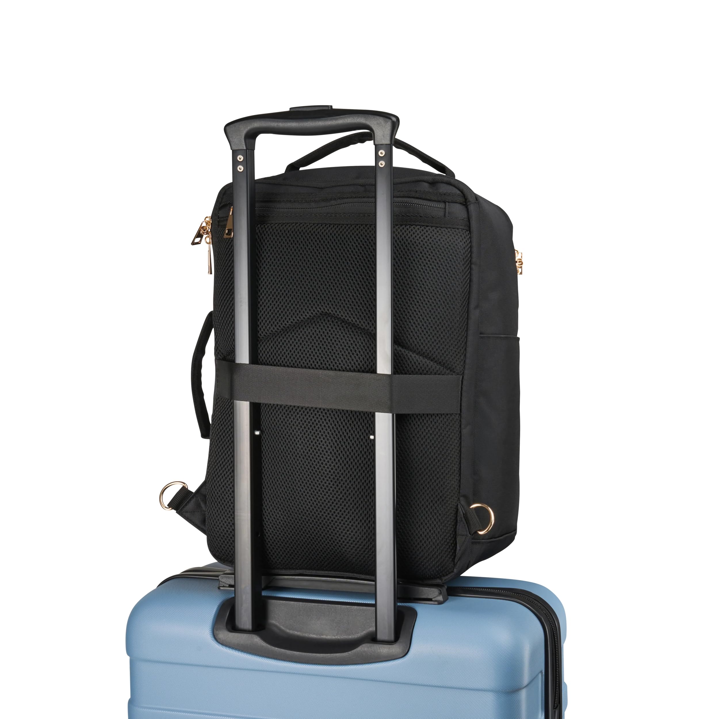 Cabin Max Plecak podręczny Manhattan 40x30x20 cm – 24-litrowy plecak podróżny wykonany z recyklingowanego RPET – Wizz Air i Ryanair Torba pod siedzenie – plecak podręczny do samolotu (czarny/złoty)