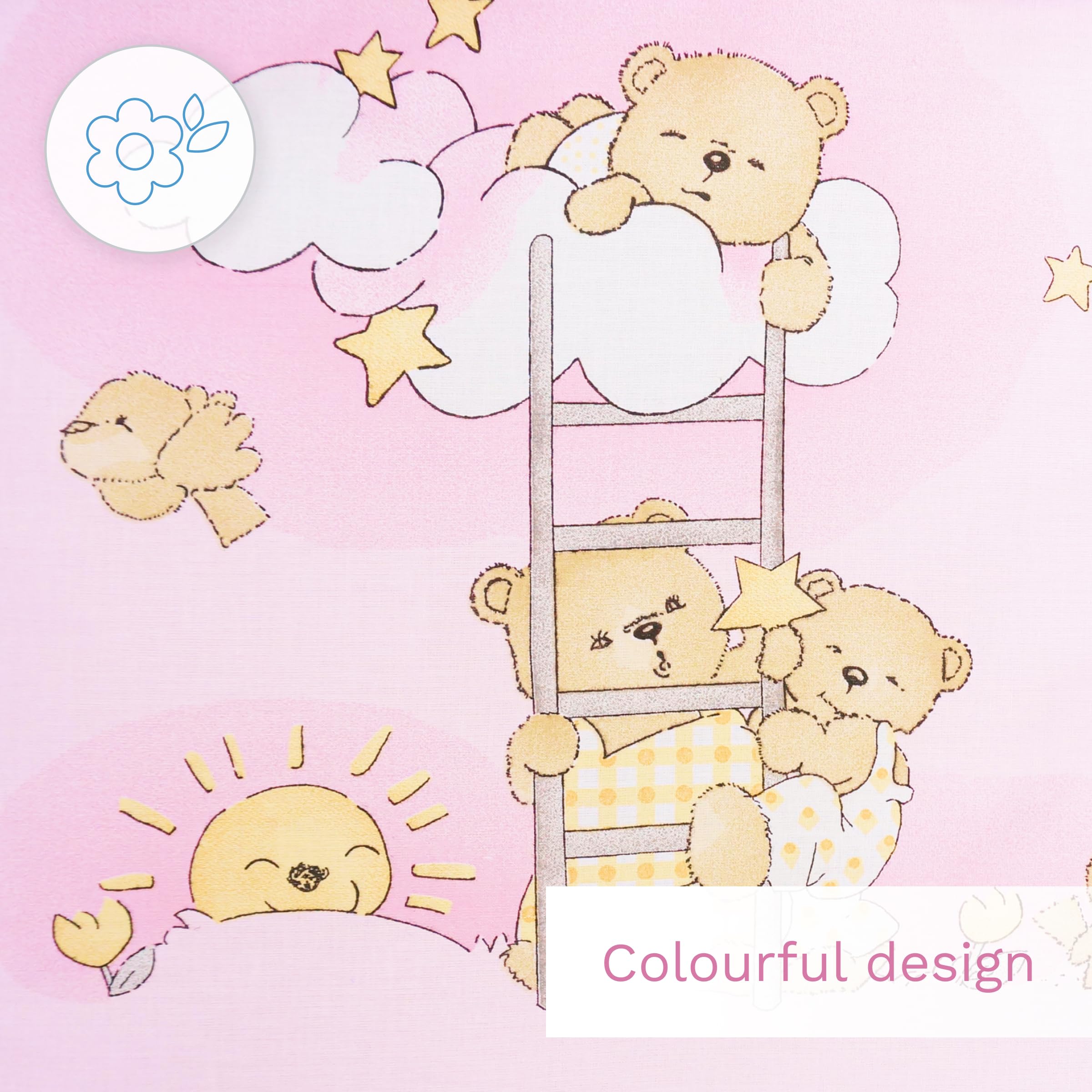 Baby Comfort Parure de Lit Couette 70x80 cm et Oreiller 30x35 cm pour Berceau - Motif 5 (12 Mois+)