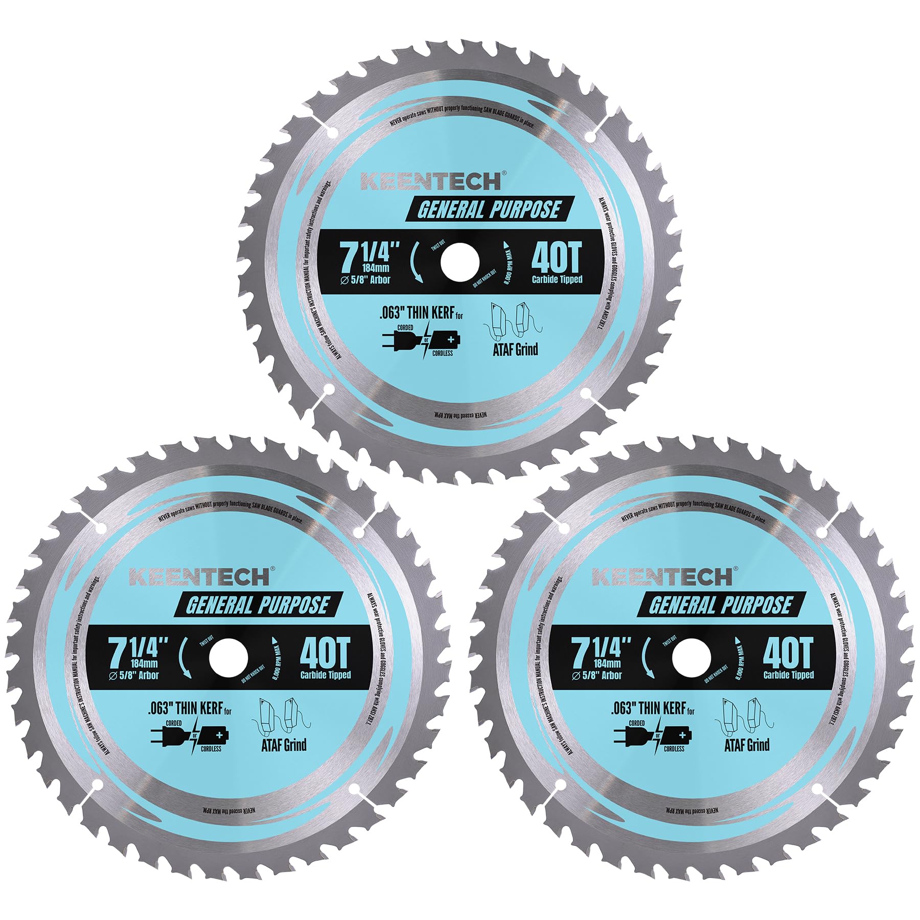 KEENTECH 7-1/4" Circular Saw Blades - 10 Pack -9