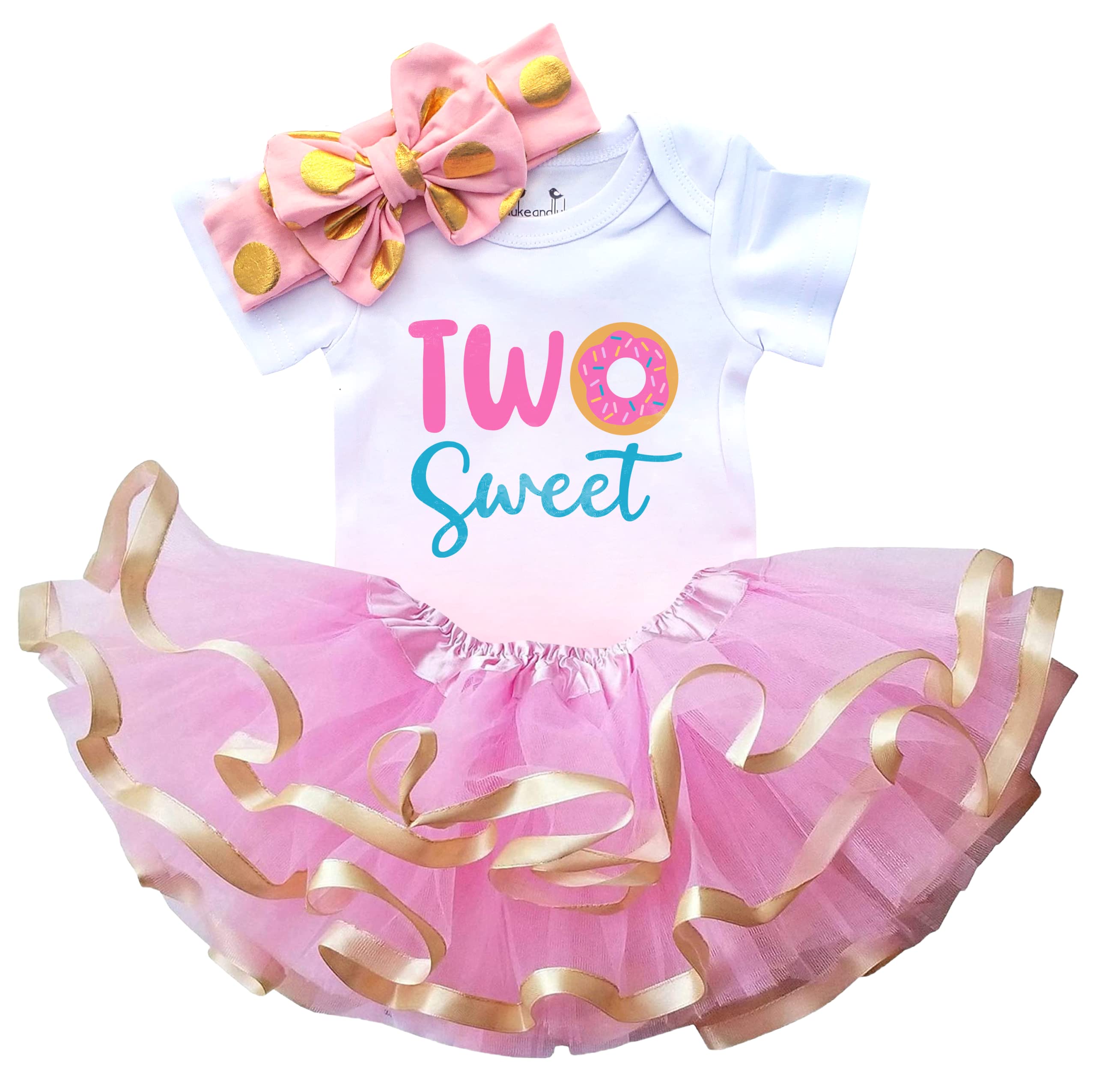 Luke and Lulu2nd Birthday Outfit Baby Girl Tutu Dress Set - Baby Shark Birthday Shirt + Headband + Tutu