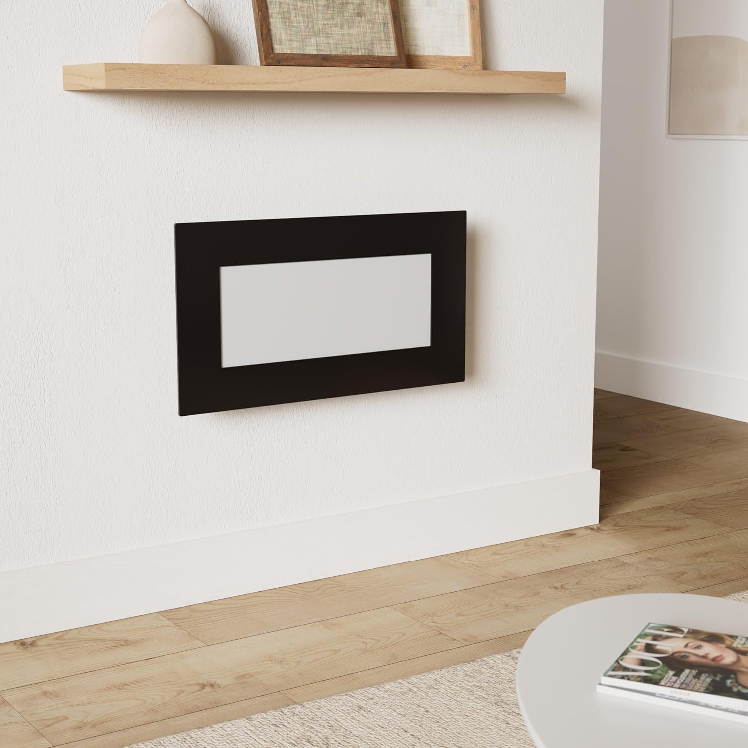 Northwest Electric Fireplace - 30 Inch Wall Mounted Fireplace - 13 Backlight Colors and Remote Controlled LED Flames, Heat, and Brightness (Black)