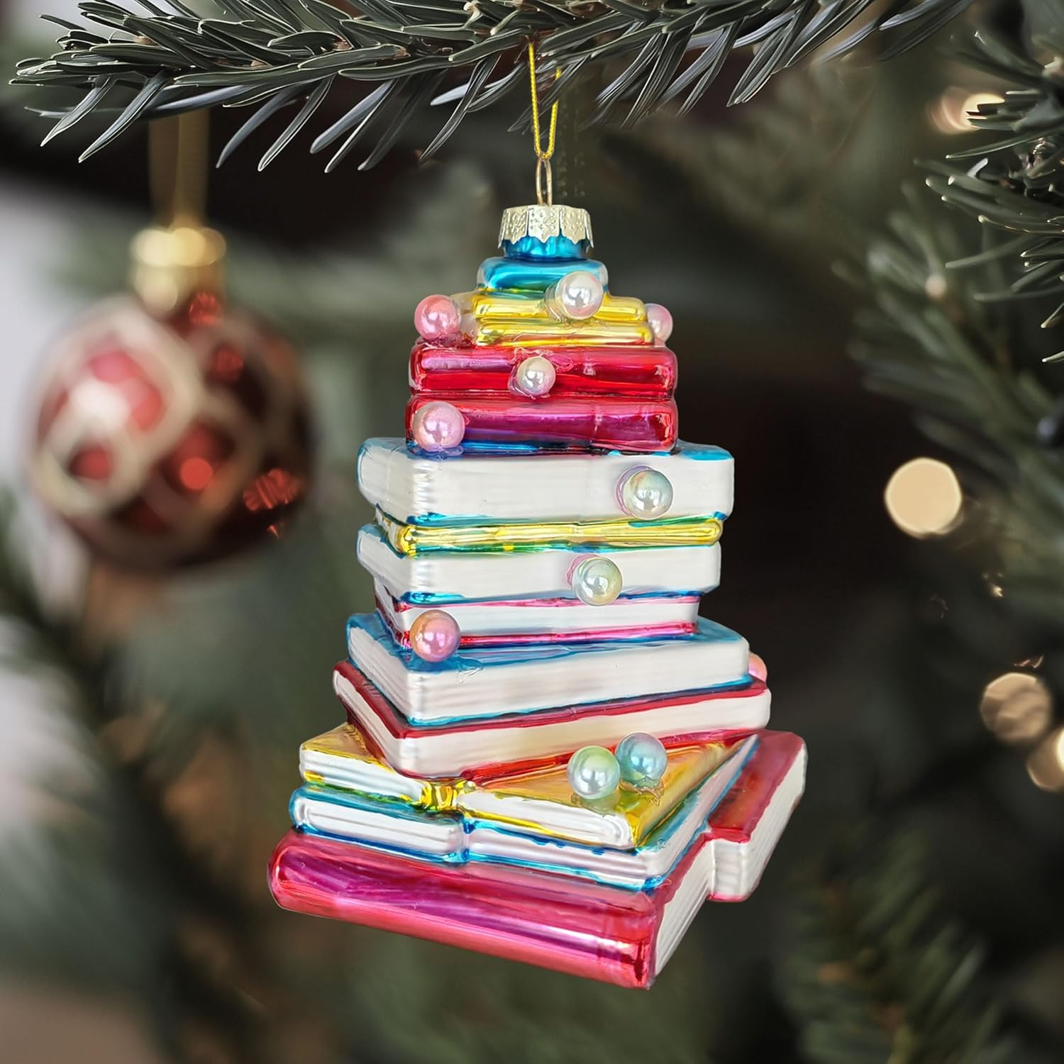 Glass Christmas Ornament, Book Christmas Tree, Book Ornament, Merry Book for Book Lovers, Christmas Ornament Gift - Image 6