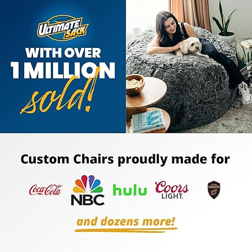 Miniatura 8 de ULTIMATE SACK Sillón tipo puf de 6 pies, puf de gran tamaño para adultos, cómodo sillón tipo puf, sofá tipo puf para tumbarse, sofá tipo puf para