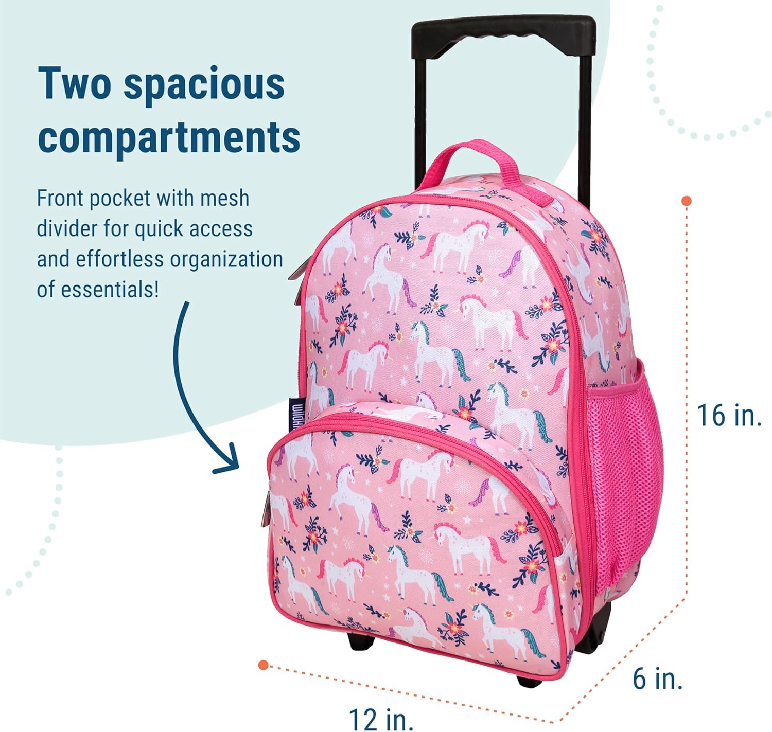 Wildkin Kids Rolling Luggage – Carry-On Size for School & Overnight Travel - Image 4