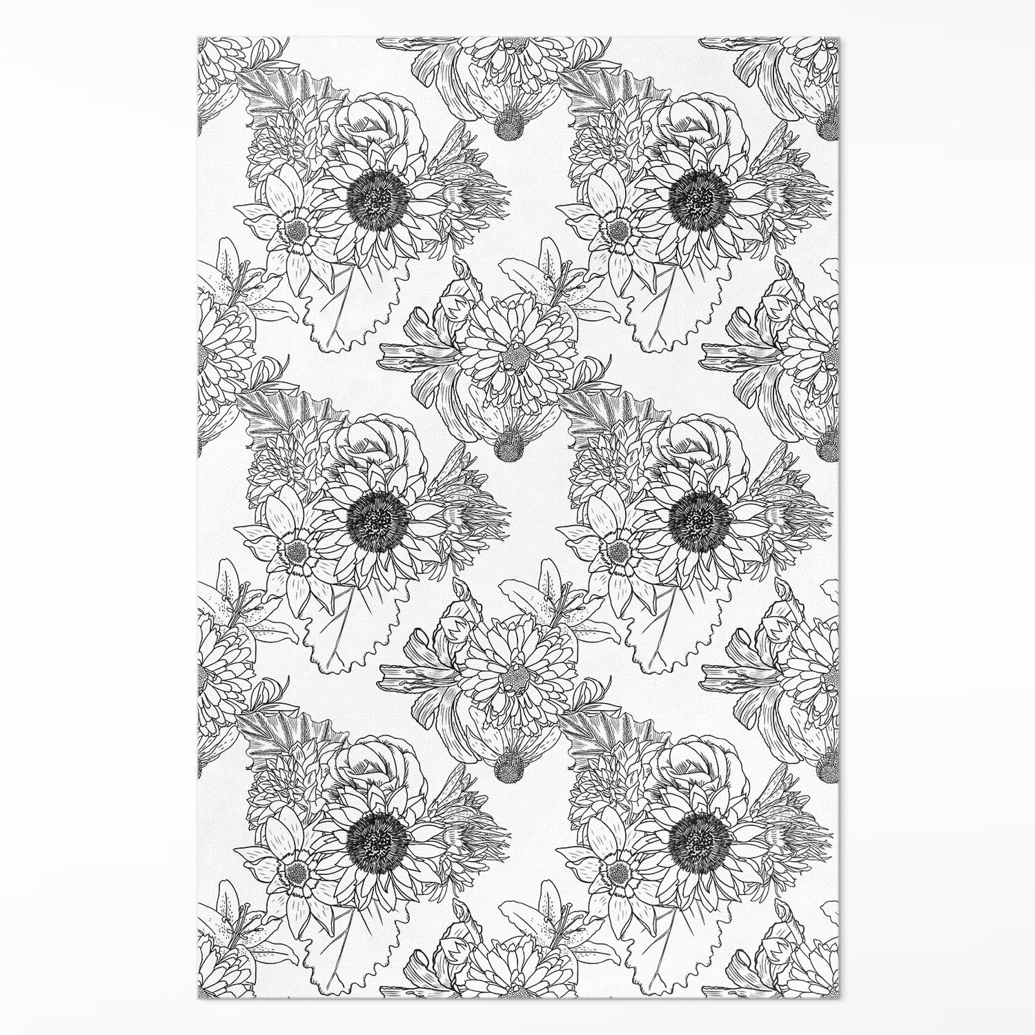 Tapis de sol vinyle grand format pour cuisine et salon au style floral