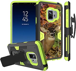 Untouchble Compatible with Samsung Galaxy S9 Plus Green Case [S9 Plus Holster Case] [Mystic CASE] Green Dual Layer Shockpr...