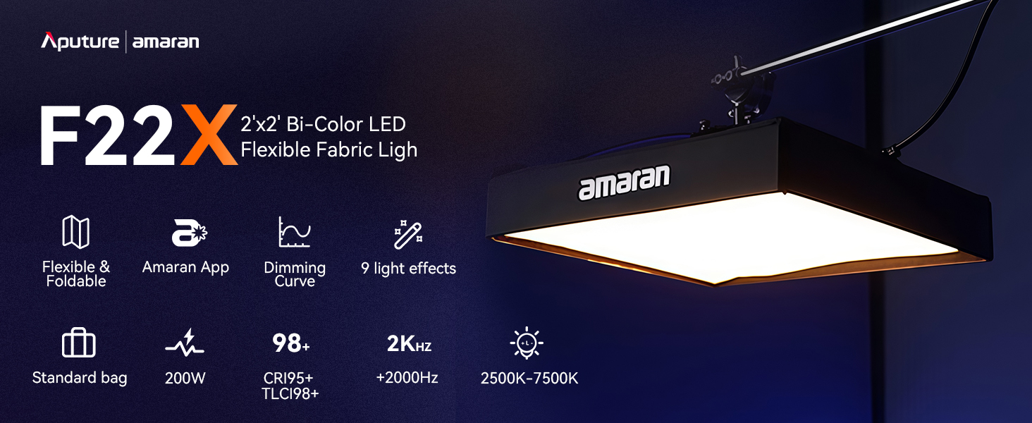 Amazon.com : Aputure Amaran F22X Flexible Led Video Light BI-Color 
