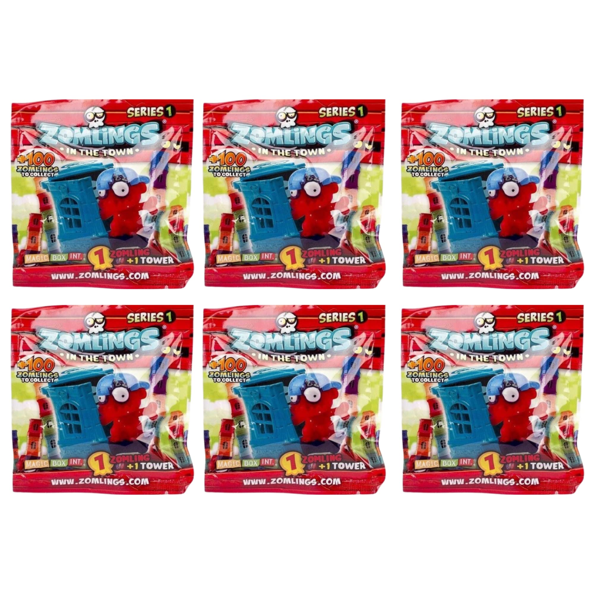 Toptoys2u Bargain Bundles Zomlings In The Town - Series 1 - Great Value Bundle Pack of 6 Towers