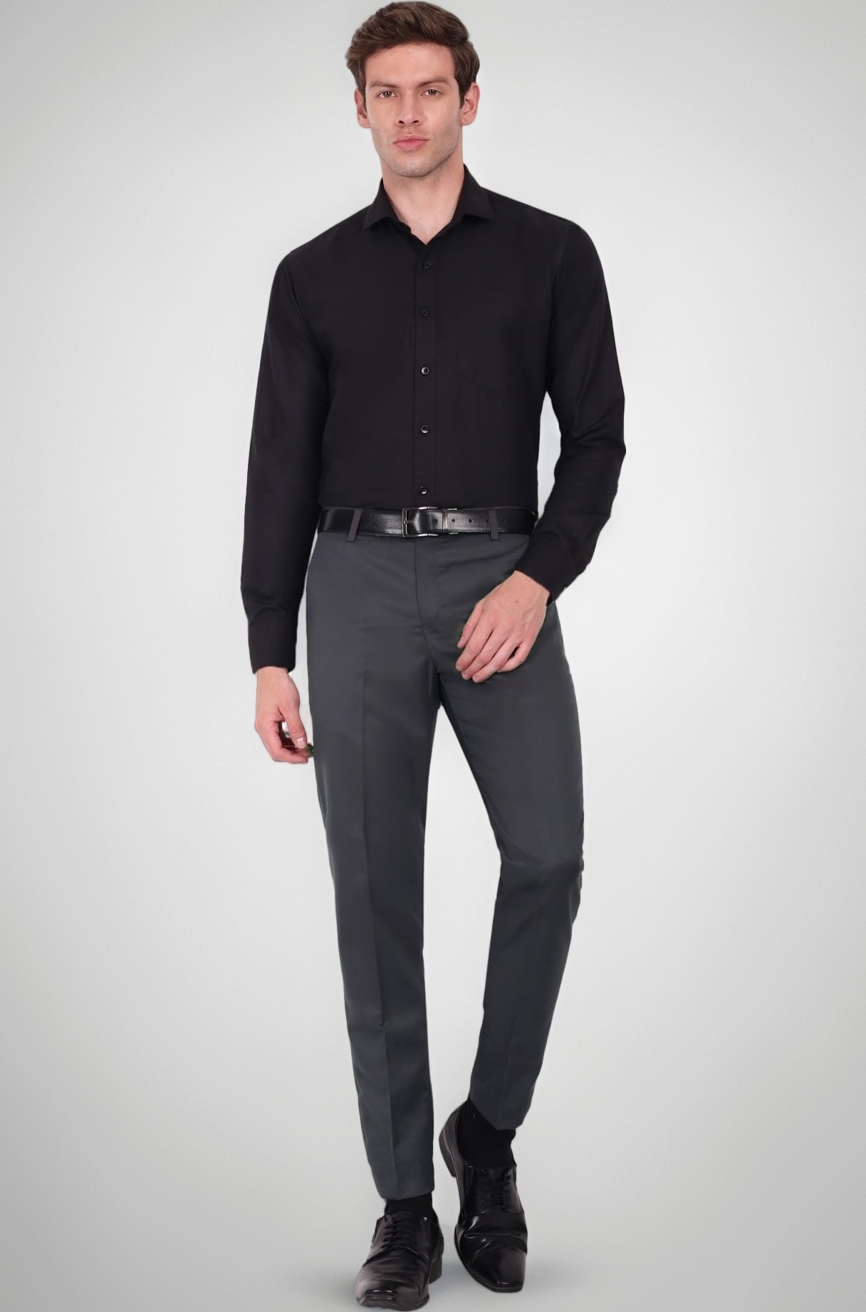 Formal Pant for Men. Regular Fit, Lightweight, Flat Front, Premium Cotton Polyester Blend Fabric. Office, Party and Casual Wear. Non Stretchable.