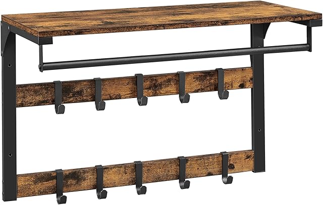 VASAGLE Coat Rack Wall-Mounted LCR101B01