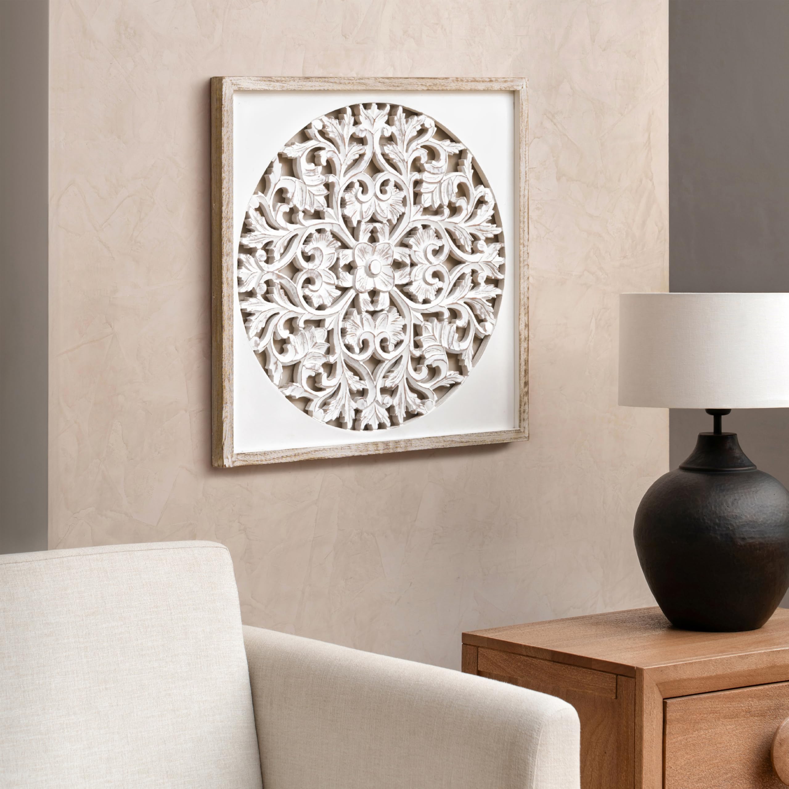 Amazon.com: JFY Designs Wall Medallion - Wooden Wall Decor, Hand