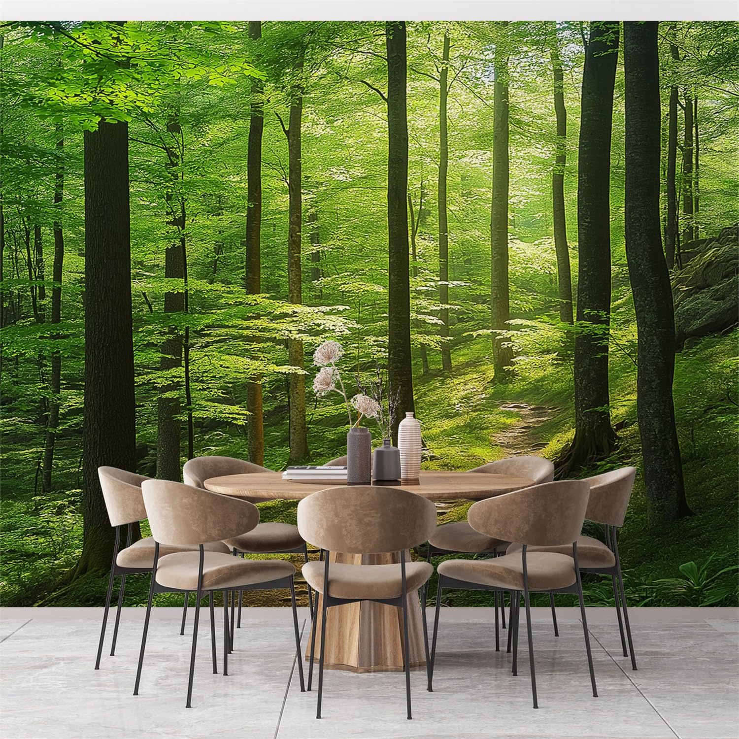 Niestandardowa fotografia krajobrazu, drzewo, słońce, panoramiczny mural, fotografia krajobrazowa, tapeta 250 x 175 cm (szer. x wys.), nowoczesna sztuka ścienna na dużą skalę, mural panoramiczny