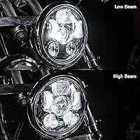 Vista 3 de TRUE MODS 5.75" (5 3/4) Faro LED para Harley Davidson [Acabado Negro] Faro LED Redondo para Motocicleta para Dyna Street Bob Super Wide Glide Low