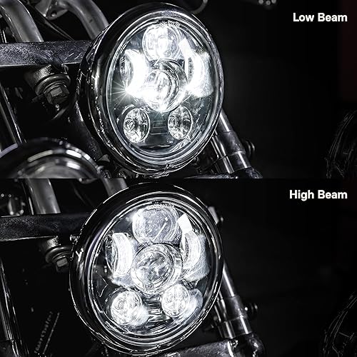 Vista 3 de TRUE MODS 5.75" (5 3/4) LED faro para Harley Davidson [acabado negro] redondo LED motocicleta faro para Dyna Street Bob Super Wide Glide Low Rider