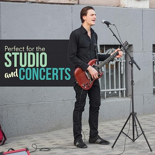 Miniatura 5 de Pyle Soporte de trípode ajustable para micrófono, par de soportes de trípode universales resistentes y ligeros, profesionales, compactos, para