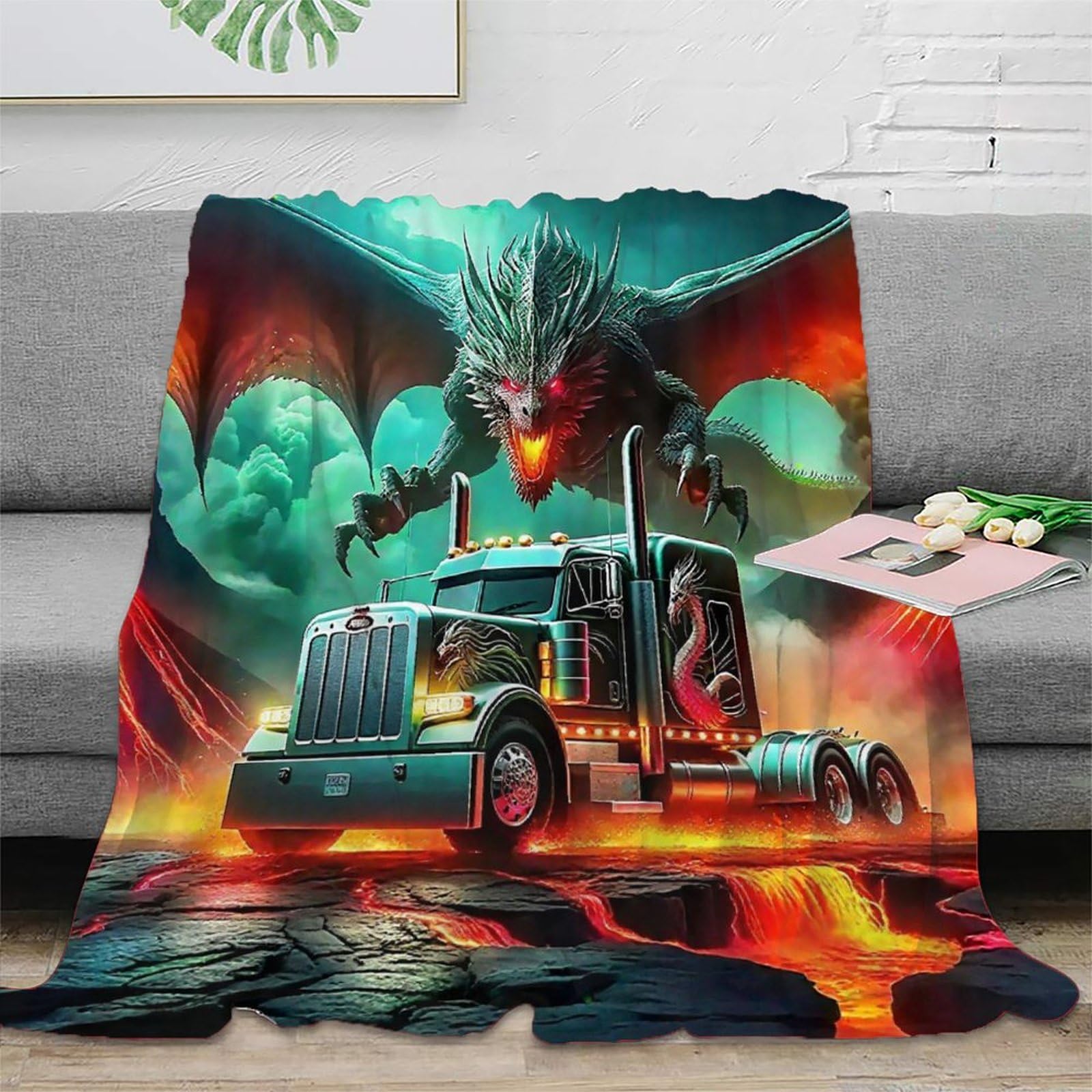 Couverture de lit grand camion 3D pour des soirées cocooning confortables sur le canapé