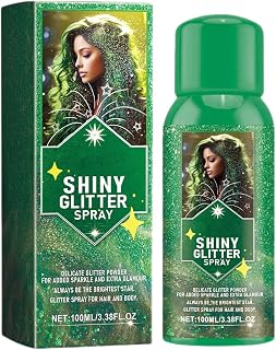 Glänsande glittrande kroppsspray – tillfällig vattentät hårglans | lysande festival-make-up dimma, festglans förstärkare | semesterfester, dansevenemang, cosplay-look, konstnärligt ansikte