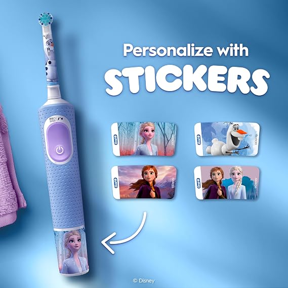 Oral-B Pro Kids Electric Toothbrush, 1 Handle Featuring Frozen, 1 Toothbrush Head, Designed by Braun, for Ages 3+