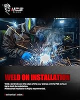 Vista 6 de MZS Punta de escape, tubo de escape universal de acero inoxidable con corte de ángulo inclinado, entrada de 2.5 pulgadas, salida de 4 pulgadas