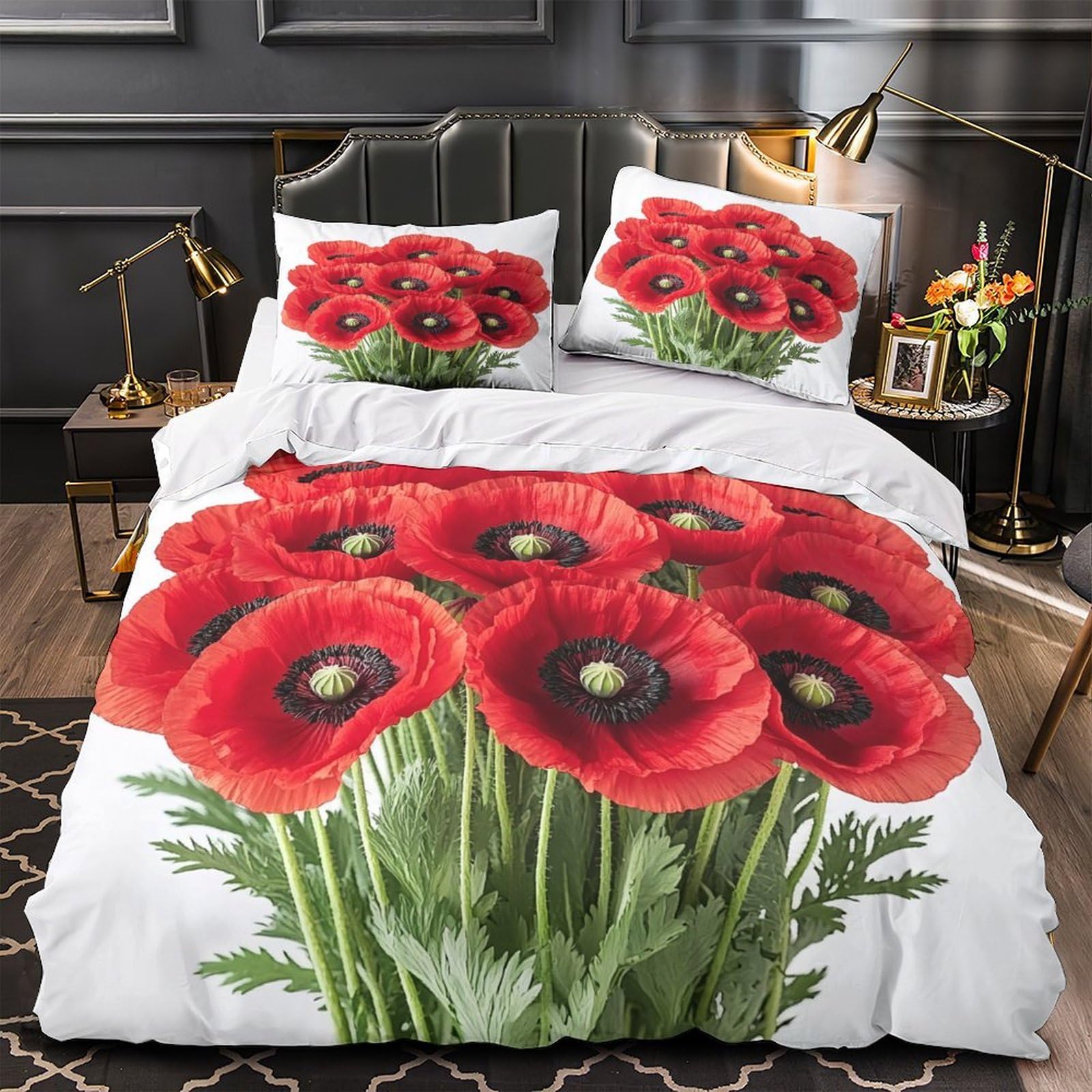 Housse de couette Carlin 3D effet doux et parure de lit hypoallergénique