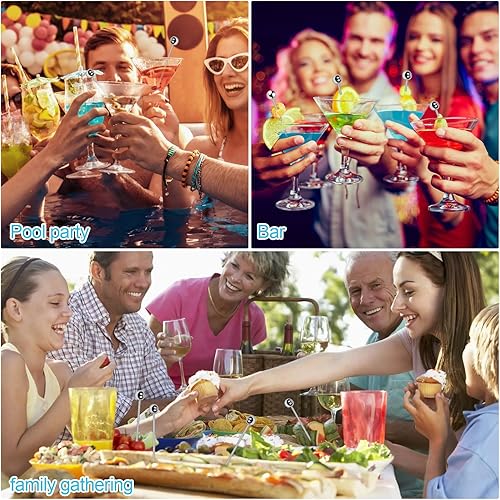 Miniatura 7 de PECULA 30 palillos de cóctel, brochetas de aperitivo de acero inoxidable, pinchos de cóctel lavables y reutilizables, palillos de dientes para