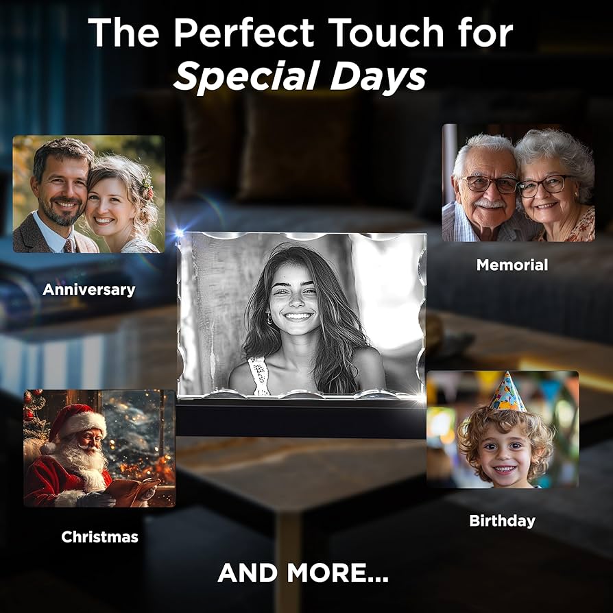 Amazon.com - CAPTUR3D Premium Crystal Photo with LED Light