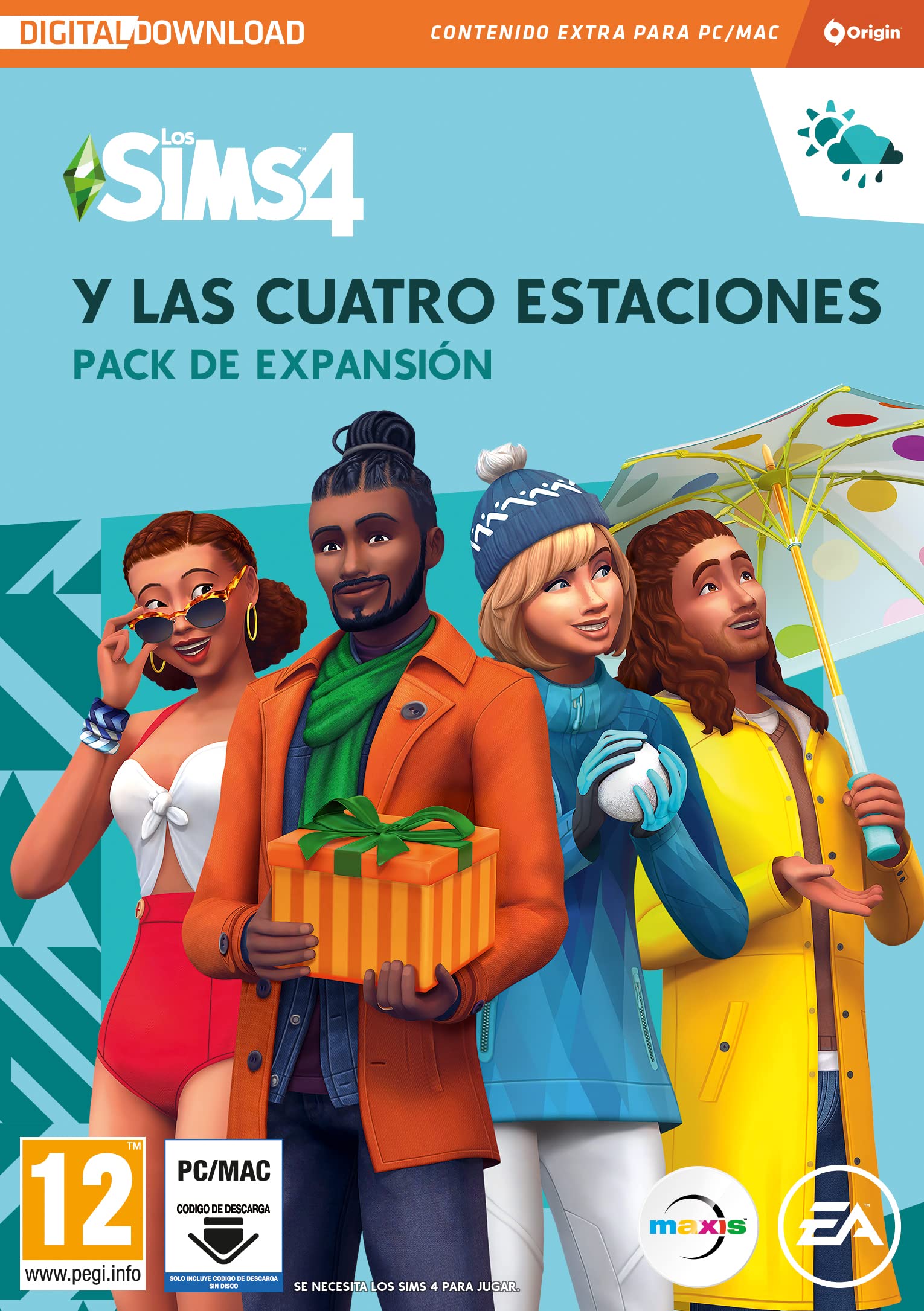 Los Sims 4 Las cuatro estaciones (EP5) Pack de expansión PCWin-DLC |Videojuegos |Código de descarga directa |Castellano