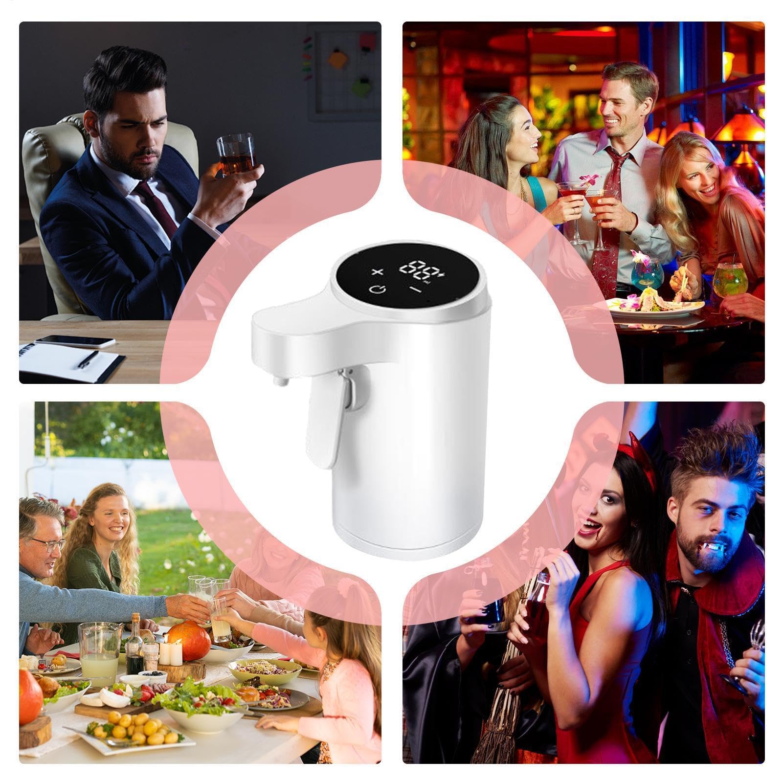 Générique Aérateur Et Verseur pour Vin Rechargeable 4 Modes Écran Tactile