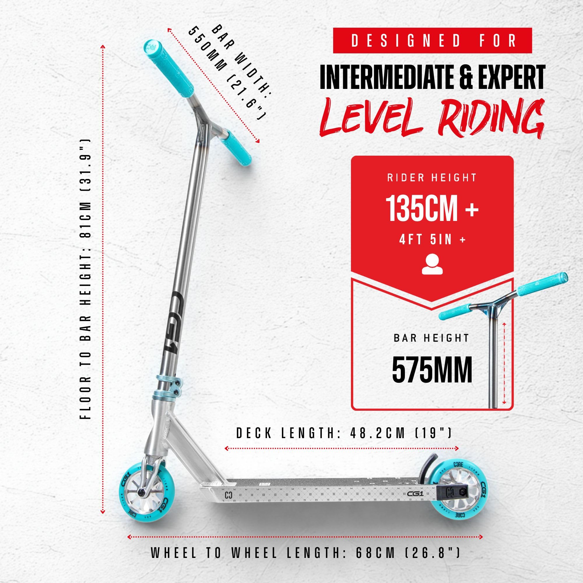 CORE CG1 Trottinette acrobatique – Trottinette acrobatique pour enfants à partir de 8 ans, tours de freestyle débutants à avancés avec roues de 110 mm – Trottinettes professionnelles pour adolescents