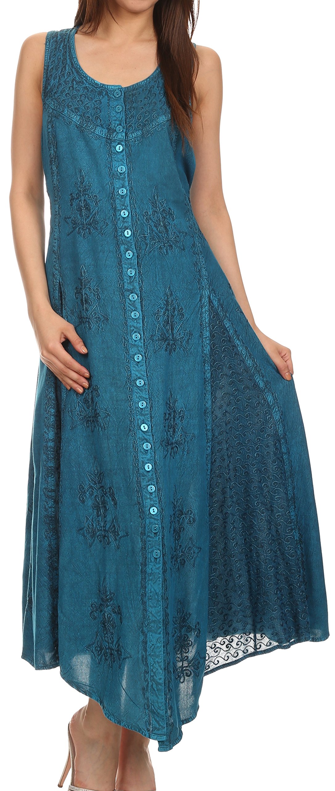 Sakkas Beverlee Caftan sans Manches Brodée Boutonnée