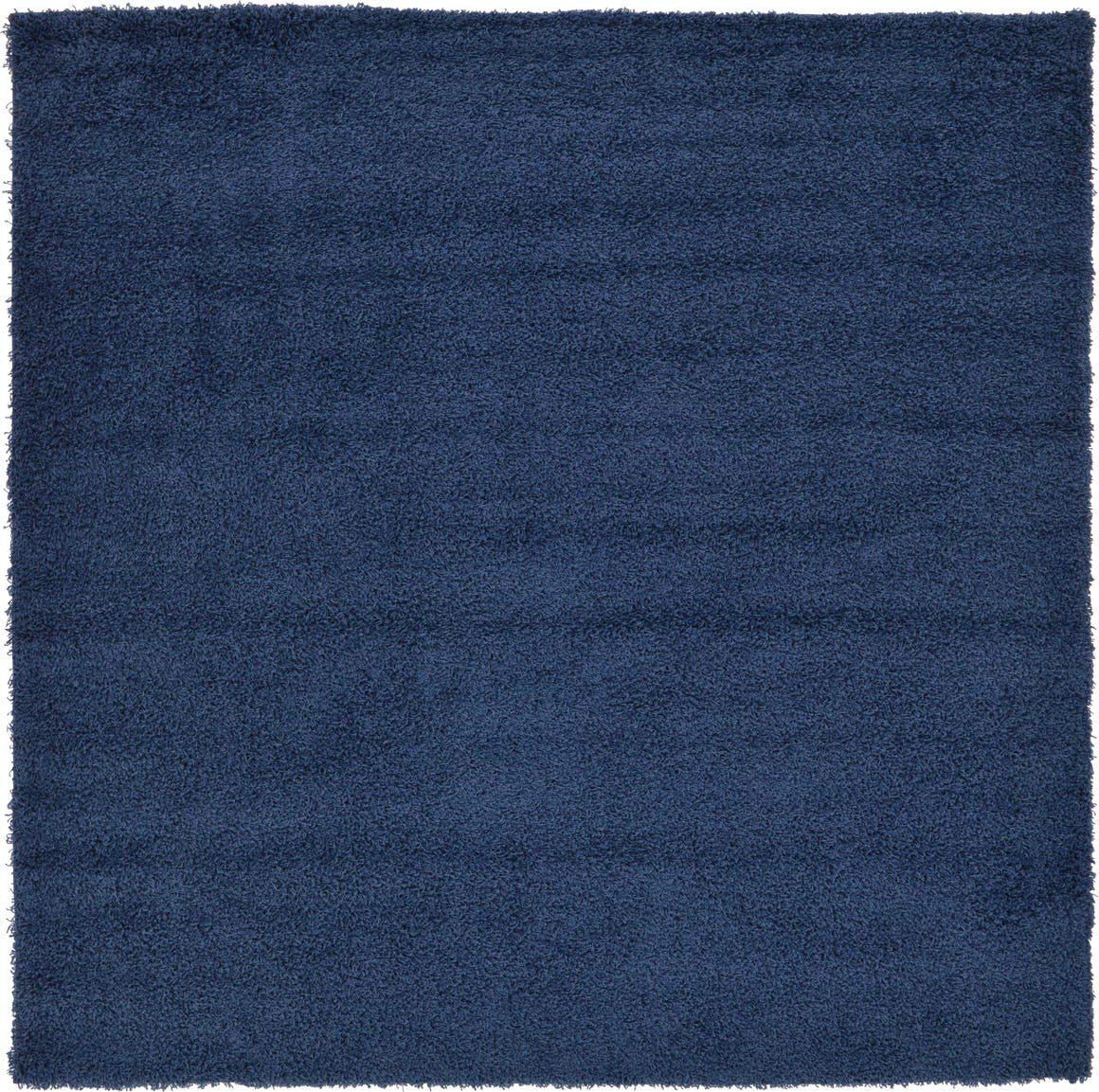 Unique Loom Solid Shag Collection Area Rug (8' 2" Square, Sapphire Blue/ Navy Blue)