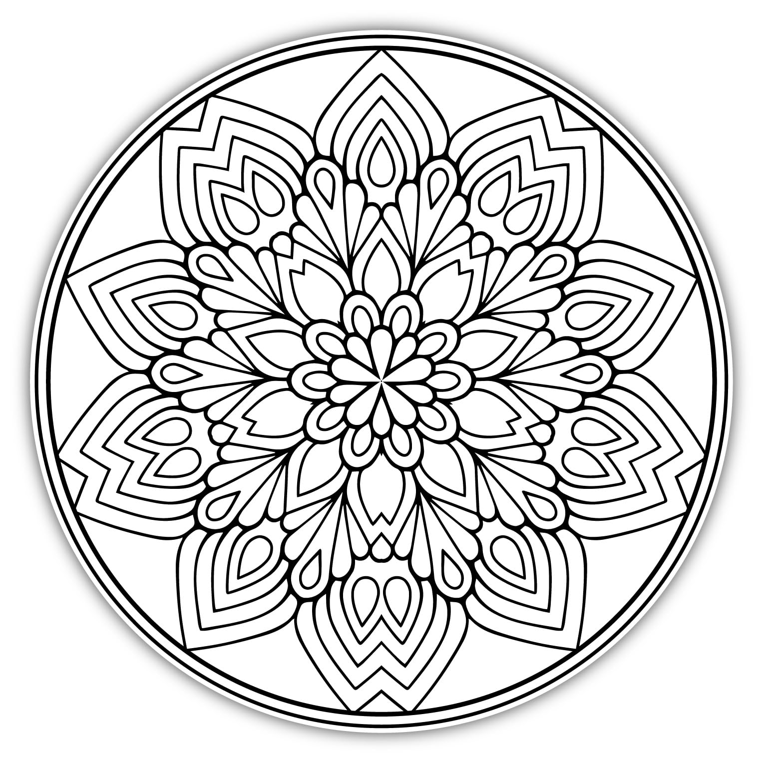 DIY Pre-Marked Flower Mandala Design on Canvas Base for Art & Craft 1