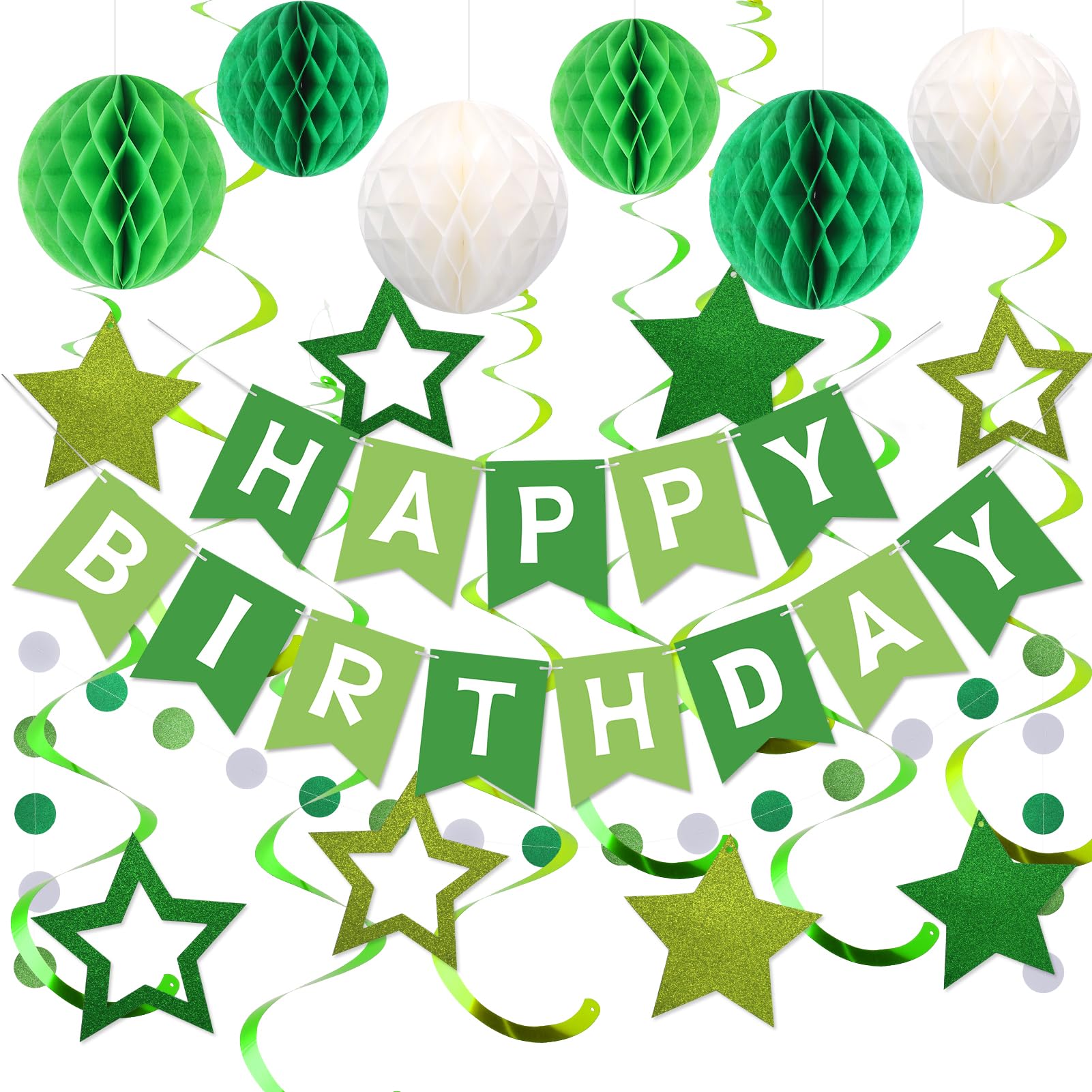 meowtastic Birthday Decorations Happy Birthday Banner with Honeycomb Balls