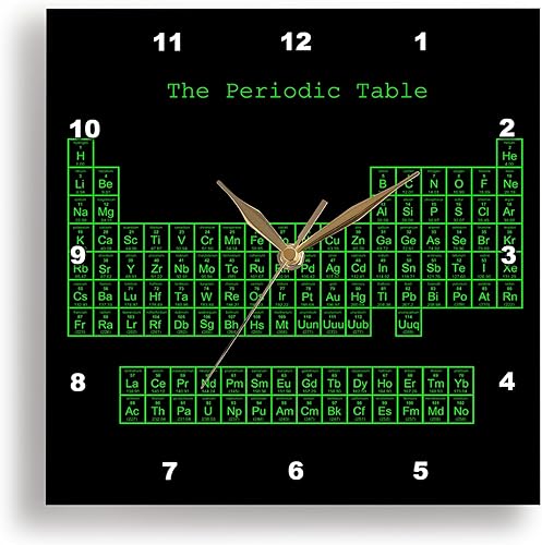 Miniatura 1 de 3dRose dpp_76646_1 - Reloj de pared (10.0 x 10.0 in), color verde neón sobre negro
