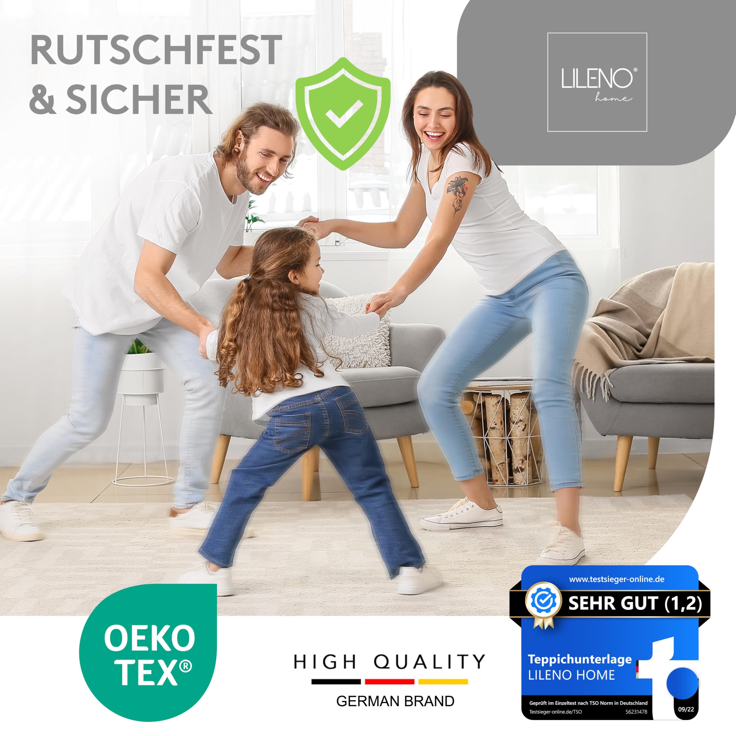 Tappeto Antiscivolo LILENO HOME - 240x340 Cm Per Tutti I Pavimenti - Foto 6